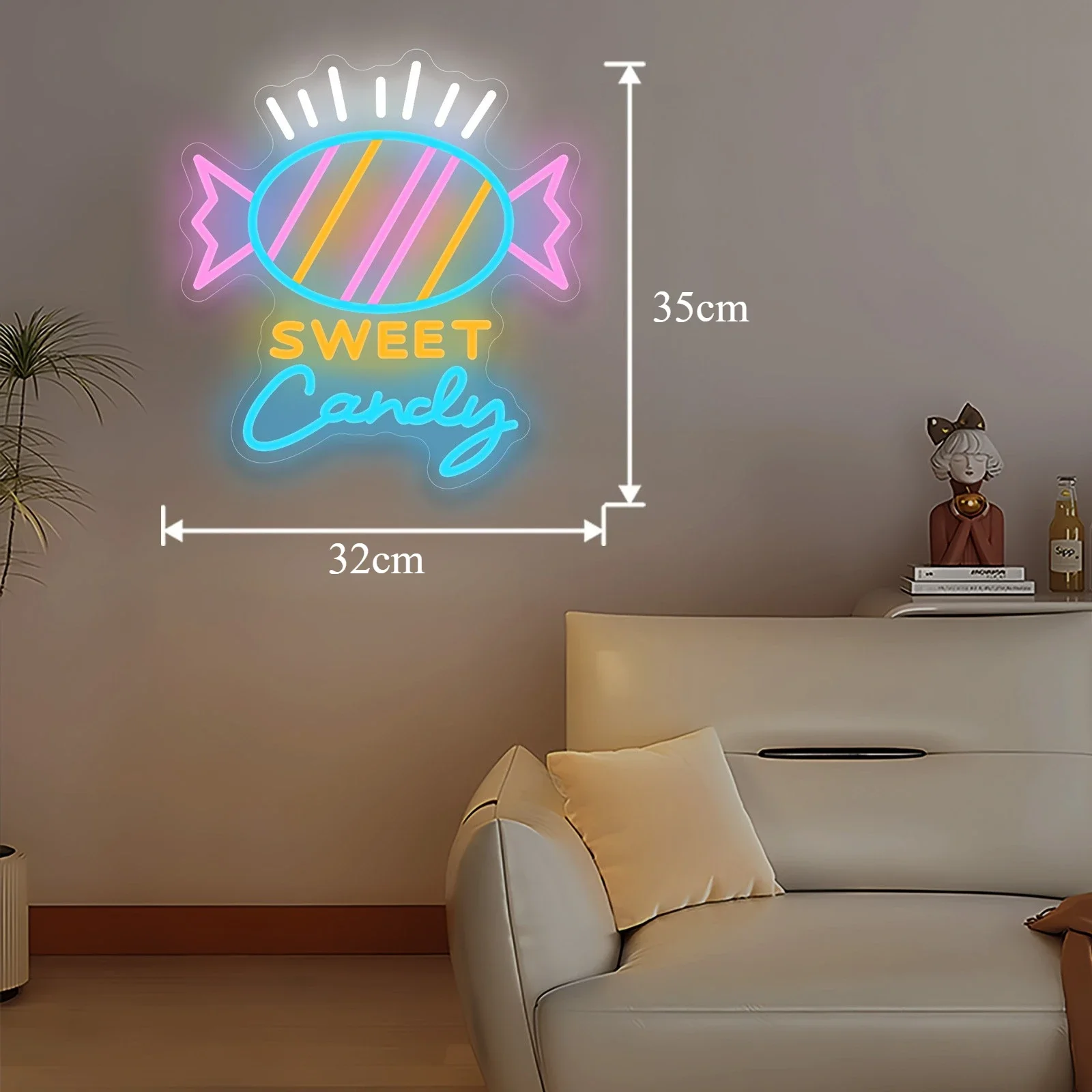 الحلوى الحلوة النيون USB عكس الضوء LED ضوء النيون لمتجر الحلوى الحلوى مقهى مركز تسوق مخزن ديكور افتتاح هدية