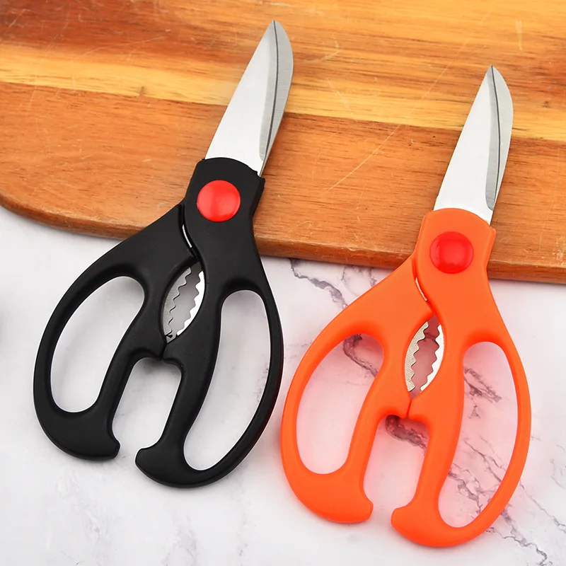 Kitchen Multi-functional Powerful Eagle Bill Scissors Stainless Steel Sharp Elbow Chicken Bone Scissors Kitchen Food Scissors