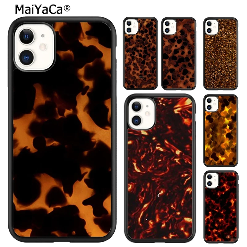 MaiYaCa Tortoise Marble Pattern Phone Case For iPhone 16 15 14 plus XR XS 11 12 13 pro max Shell Cover coque