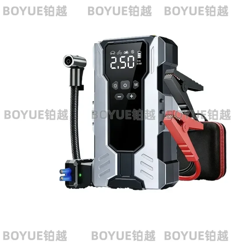 Portable Car Jump Starter with Air Compressor 10000mAh Power Bank Auto Battery Booster Tire Inflator Emergency Light 4 in 1