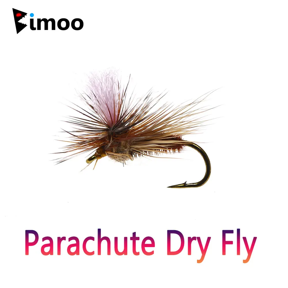 

Bimoo 6PCS #14 Parachute Dry Fly Elk Hair Caddis Hare's Ear Dub Throax Emerger May Fly Barb Fly Hook Trout Fishing Lures Baits