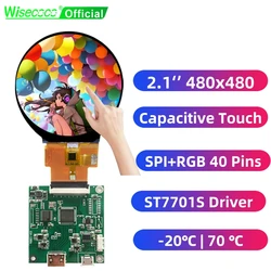 Wisecoco 2.1 Inch Round LCD Screen Capacitive Touch Panel 480x480 Circular Display For Arduino UNO R3 SPI RGB 40Pin ST7701S