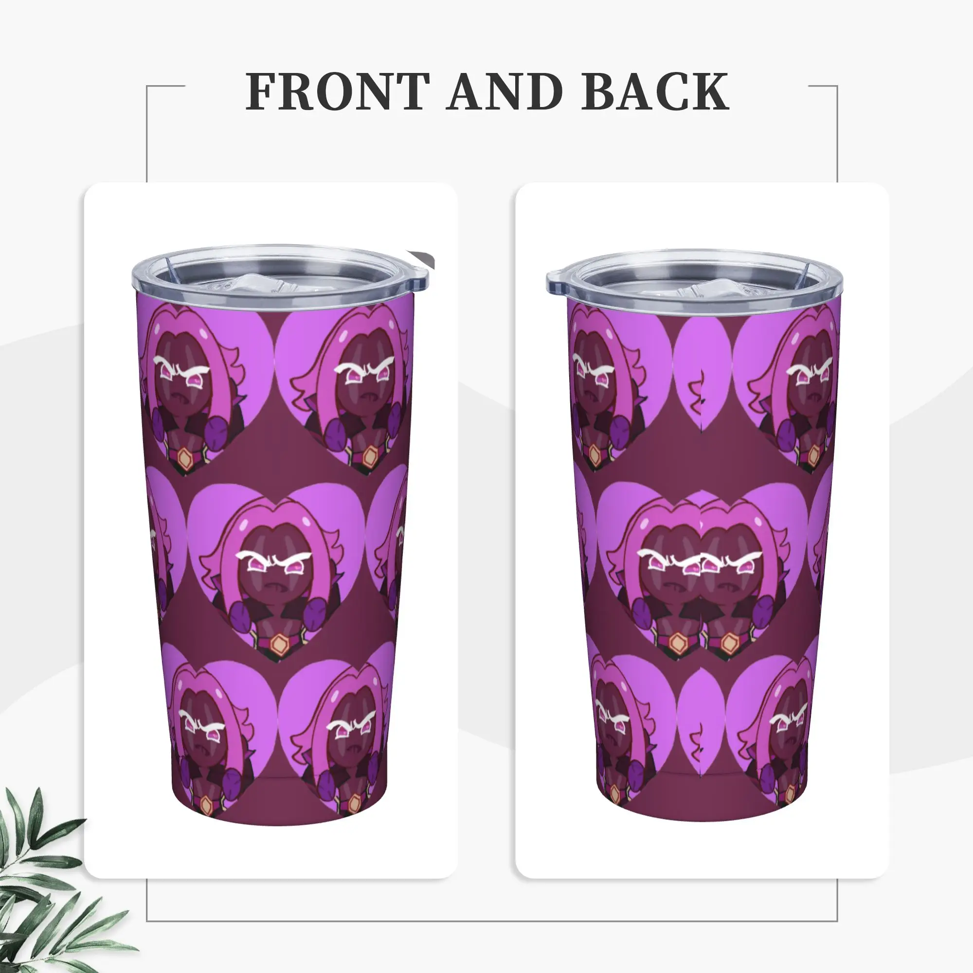 Purple Yam Cookies Runs Kingdoms Tumbler Vacuum Insulated  Thermal Cup with Lid Straw Travel Outdoor Mug Water Bottle, 20oz