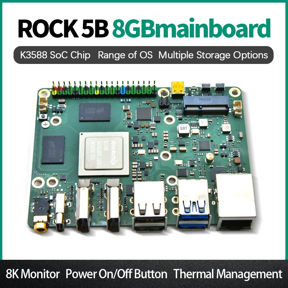 Hot Sale ROCK 5B 8GB Single Board Computer Rockchip RK3588 Soc Chip