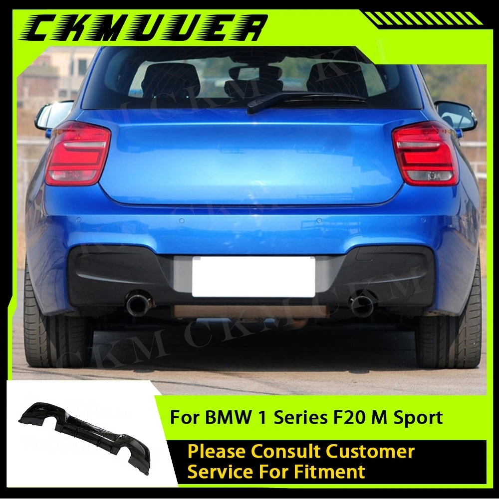 

ABS Carbon Look Rear Bumper Lip Diffuser Gloss Black Extension Covers For BMW 1 Series F20 M Sport M135i 2012 2013 2014