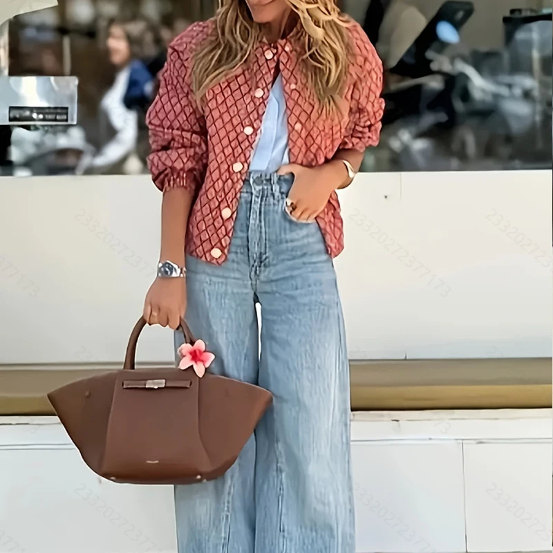 Herbst Casual Langarm Lose Mäntel Winter Elegante Taste Hight Straße Baseball Oberbekleidung Mode Oansatz Muster Druck Jacke