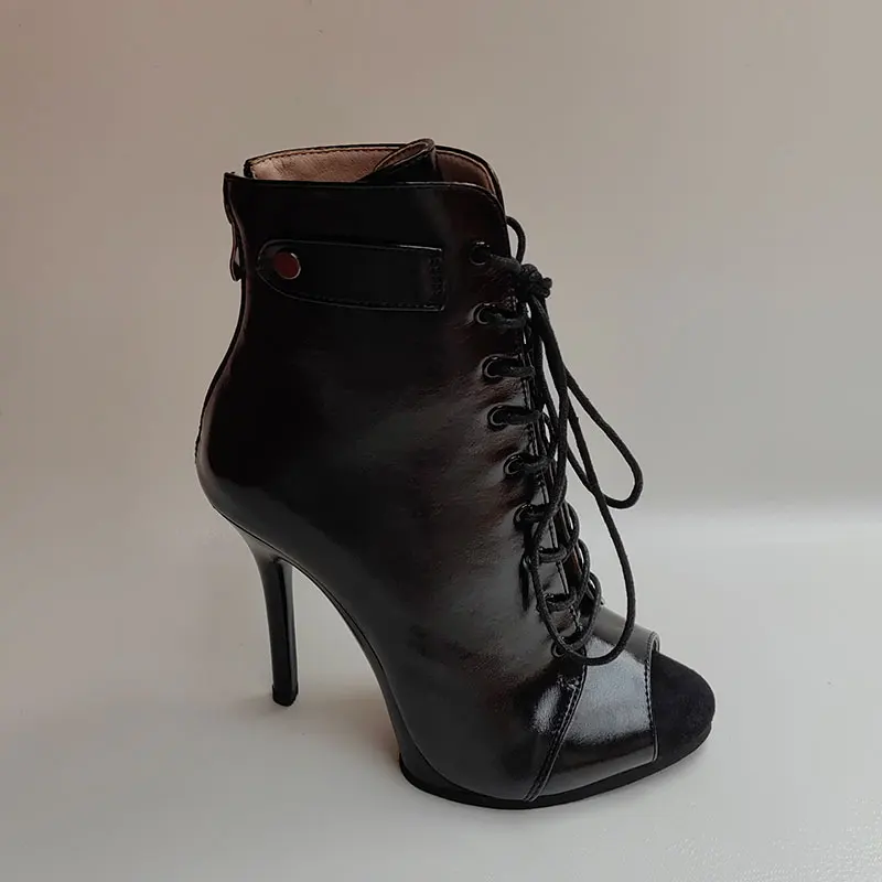Conforto rendas botas de tornozelo mulher sapatos ao ar livre indoor customizável para dança latina sexy stilettos tamanho grande 43