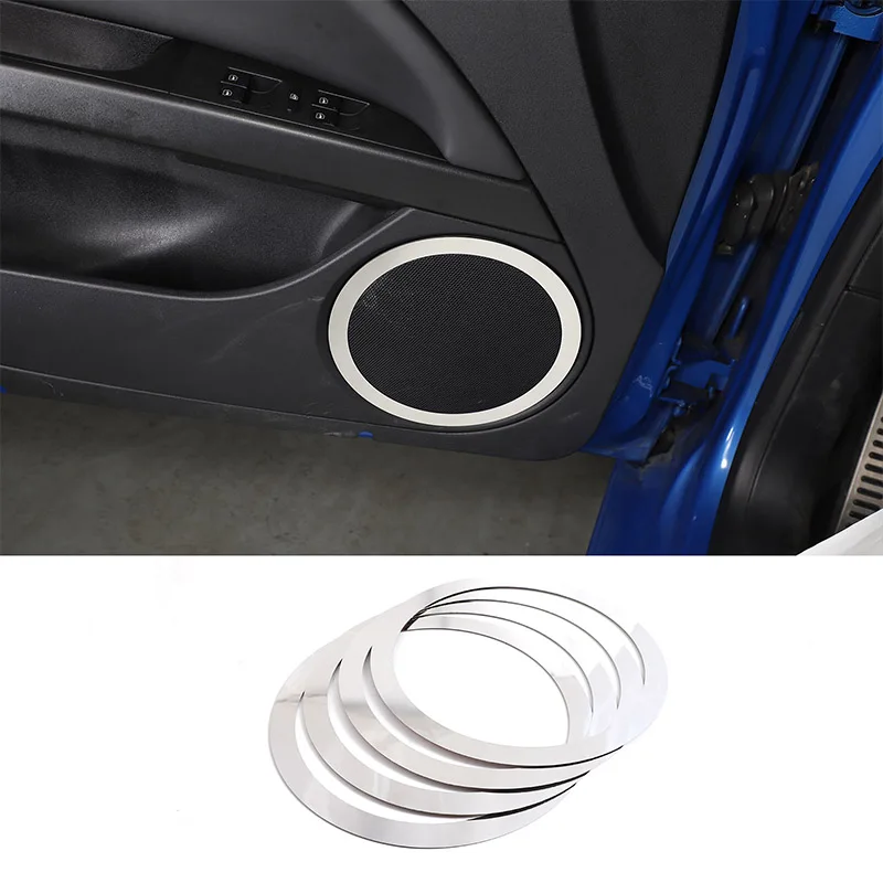 Stainless Steel Silver For 2008-2012 Seat Leon Car door horn decorative ring sticker car interior protection accessories 4Pcs