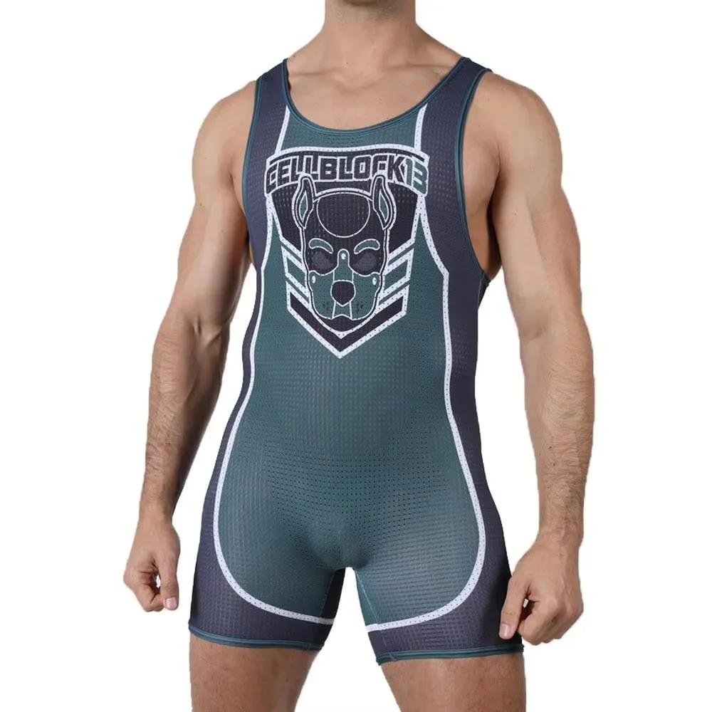 Men's Wrestling Singlet One Piece Bodysuit Boxing Triathlon Coverall Elastic Lycra GYM Scout Club Singlet Weightlifting Wear