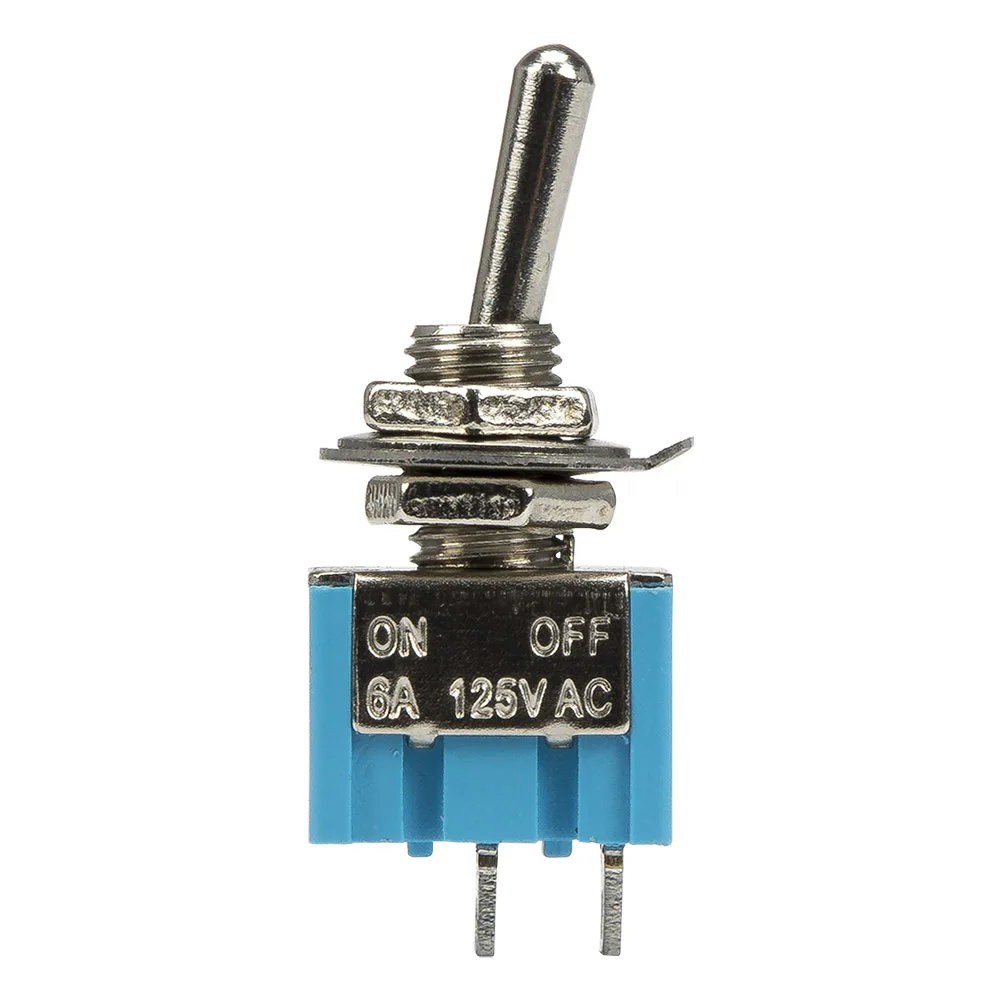 10 teile/los MTS-101 perforieren durchmesser 6 mm selbst-lock 2 pin AUF-OFF SPST 2 positionen kippschalter