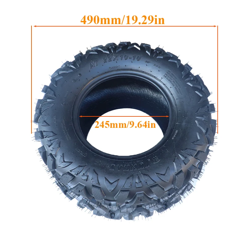 10 Inch Vacuum Tire 22X10-10 Outer Tyre 4PR Tubeless for Four-wheeled Beach Car GOKART KARTING ATV UTV Buggy