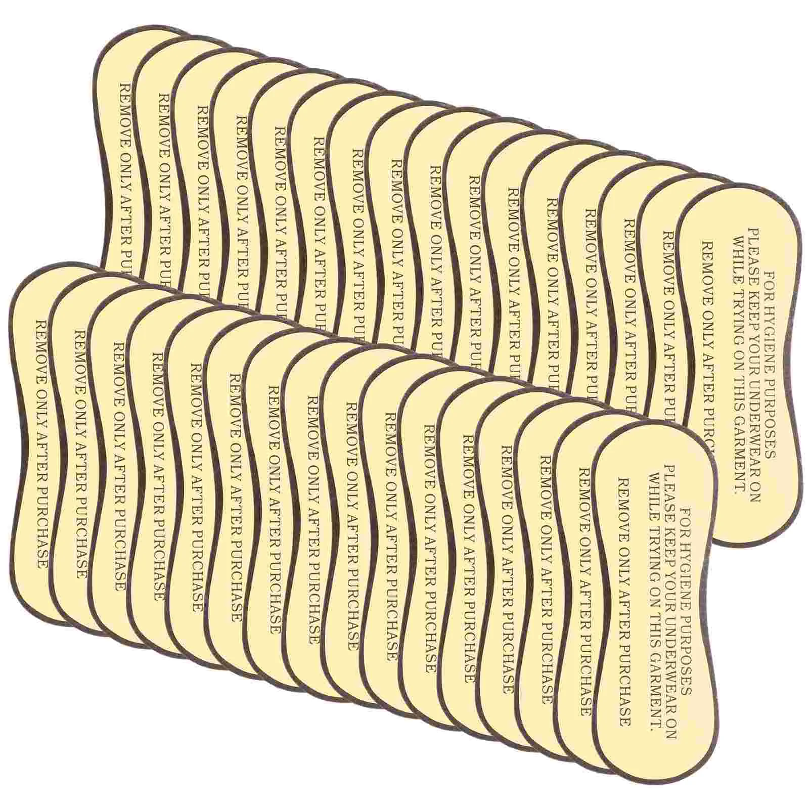 50 Pcs Hygiene Stickers Protective Labels for Swimwear Lingerie Lining Underpants Pvc Self-adhesive Decal