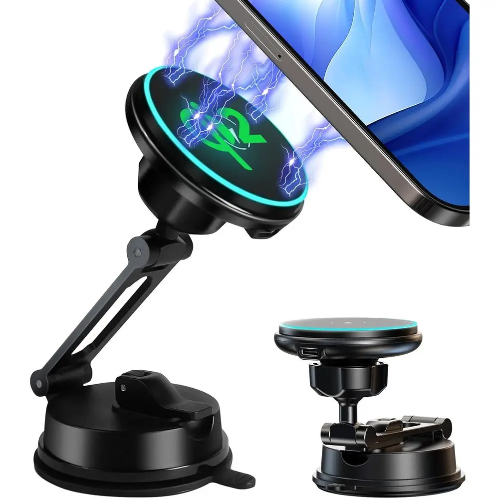 

Держатель для телефона в автомобиль, 360° ° Регулируемый держатель-кронштейн, универсальное зеркало на лобовое стекло, магнитный держатель для iPhone 17/16/15 Pro Max, аксессуар