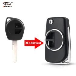 Dandkey Modified Flip Key Case Cover For Suzuki Swift SX4 Alto Vitara Ignis Jimny Celerio 2 Buttons Folding Remote Car Key Shell