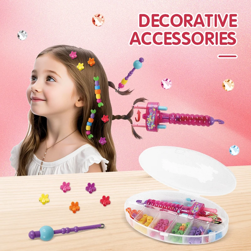 DIY Hair Braid Kits Tool Girls Hair Twist Machine Beads Decoration Beauty Play Toys Kid Headwear Hair Accessories Styling Gift