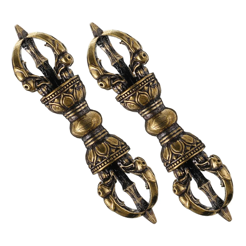 2pcs Mini Vajra Pestle Ornament Vajra Pestle For Desktop Decor For Home Office Retro Religious Craft Home Decor