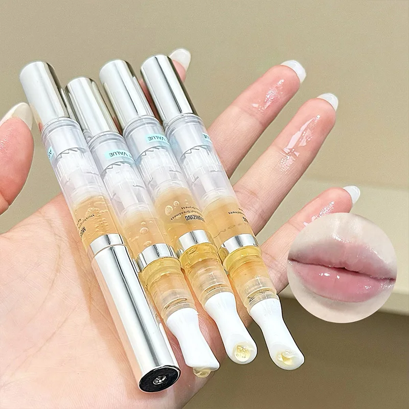 Óleo hidratante rotativo para cuidados com os lábios, hidratante e hidratante, mantém os lábios secos, leves e não pegajosos, cuidados com os lábios para outono e inverno