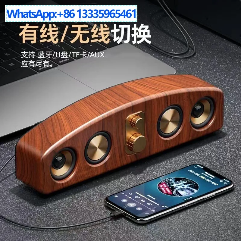 

E3403 Bluetooth-динамик Ретро Портативный аудиоподключаемый радиоприемник для домашнего компьютера Настольный беспроводной аудио сабвуфер