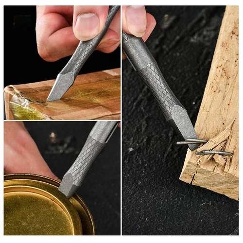 Imagen 2 del producto Barra de palanca de aleación de titanio EDC, herramienta multifuncional para exteriores, equipo de supervivencia, equipo de acampada y senderismo, regalos de alta calidad para hombres