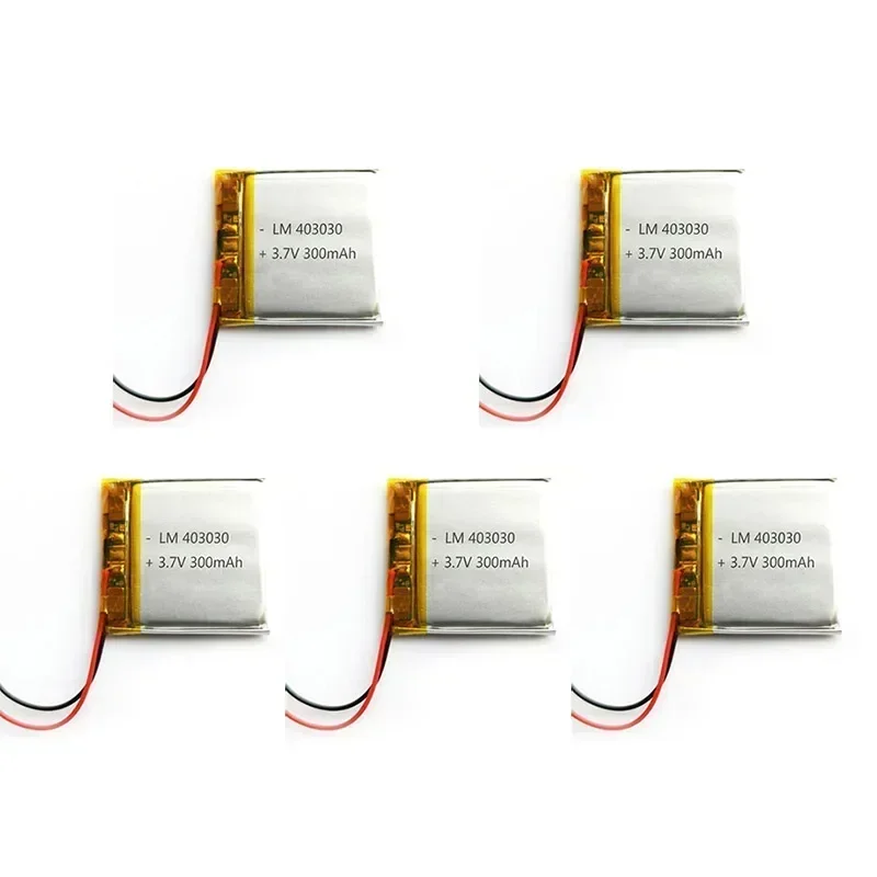 1 unidade 300mAh 3,7V 403030 043030   Células de bateria de íon-lítio recarregáveis de polímero de lítio Lipo para GPS MP3 MP4 relógio sem fio