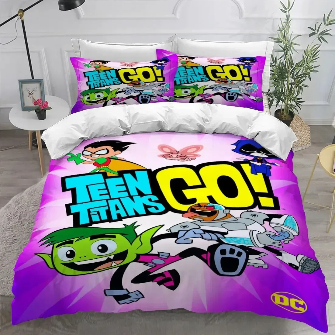 

Teen Titans Go 3D Print Anime Printed Bed Set Duvet Cover Pillowcase Bedding Set Linen Sheet Quilt Cover Full Queen King Size