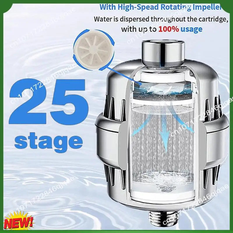 A48I 25 ขั้นตอน Diversion เอาต์พุตกรองน้ําอาบน้ําลบคลอรีนฟลูออไรด์โลหะหนักกรองนุ่มน้ําสําหรับหัวฝักบัว