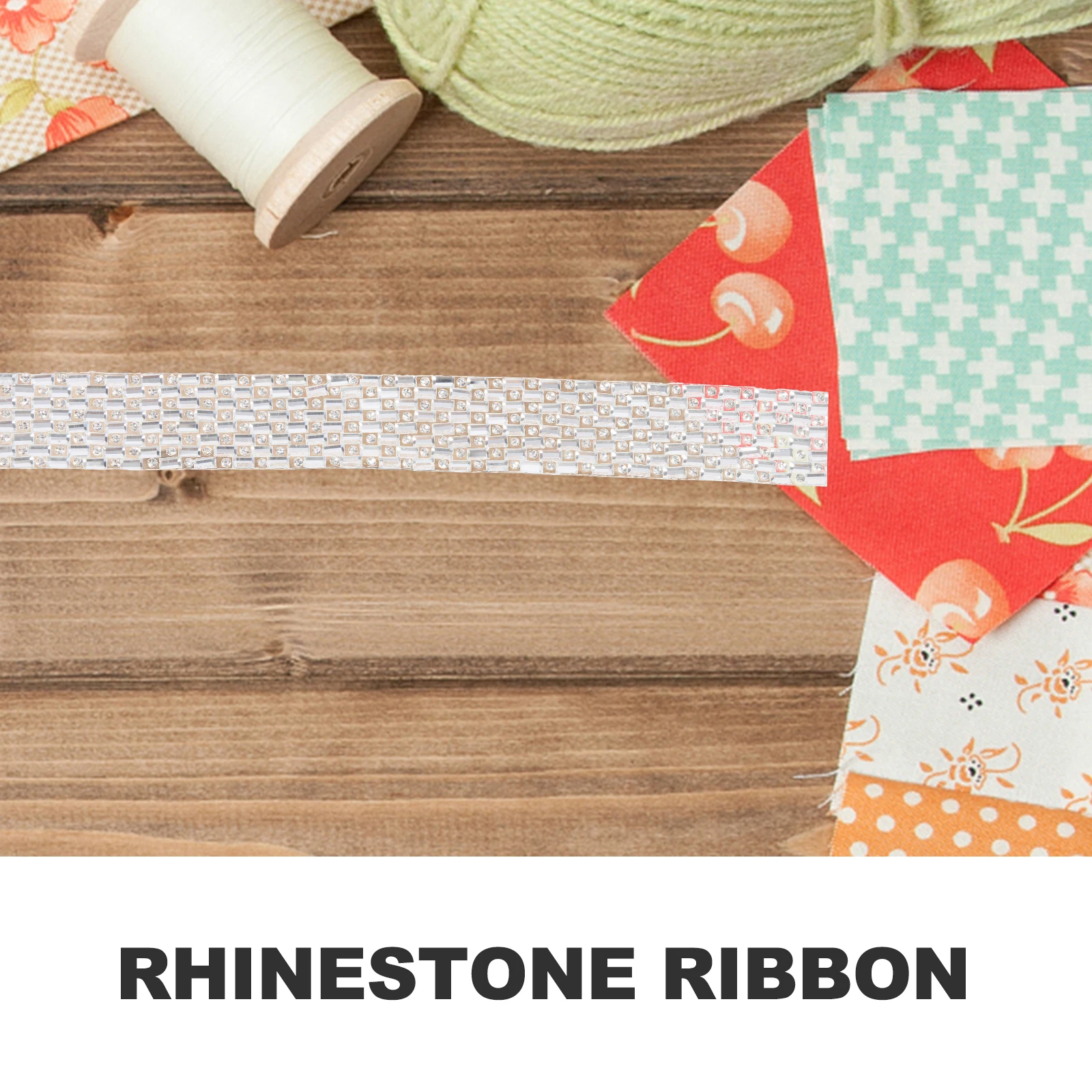 

1 Roll Self Adhesive Multi-Function Cuttable Costume Trim Wear-Resistant Crafted Rhinestone Ribbon Decorative Craft Trim For