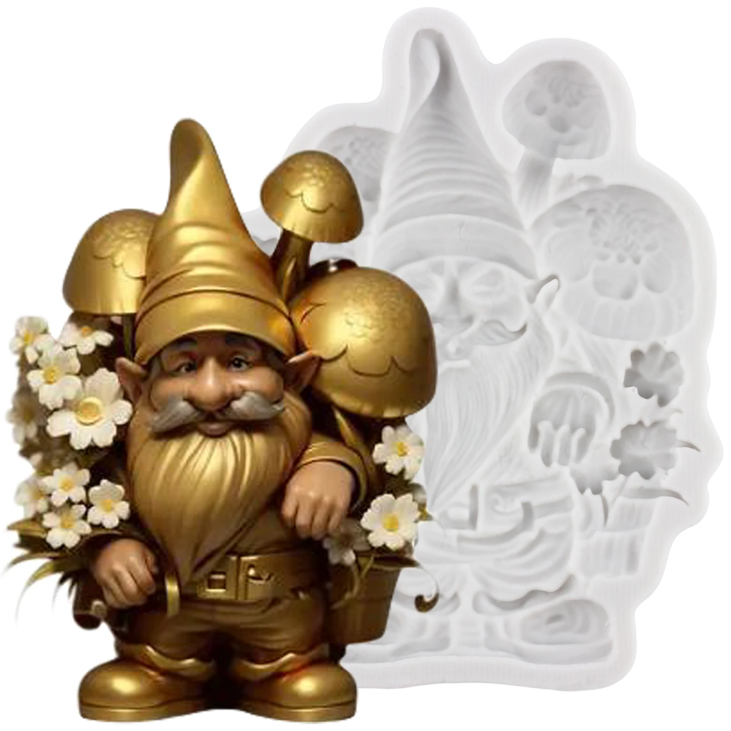 Christmas Gnomes Silicone Molds Santa Claus Fondant Cake Decorating Tools Cupcake Topper Chocolate Craft Gum Paste Polymer Clay