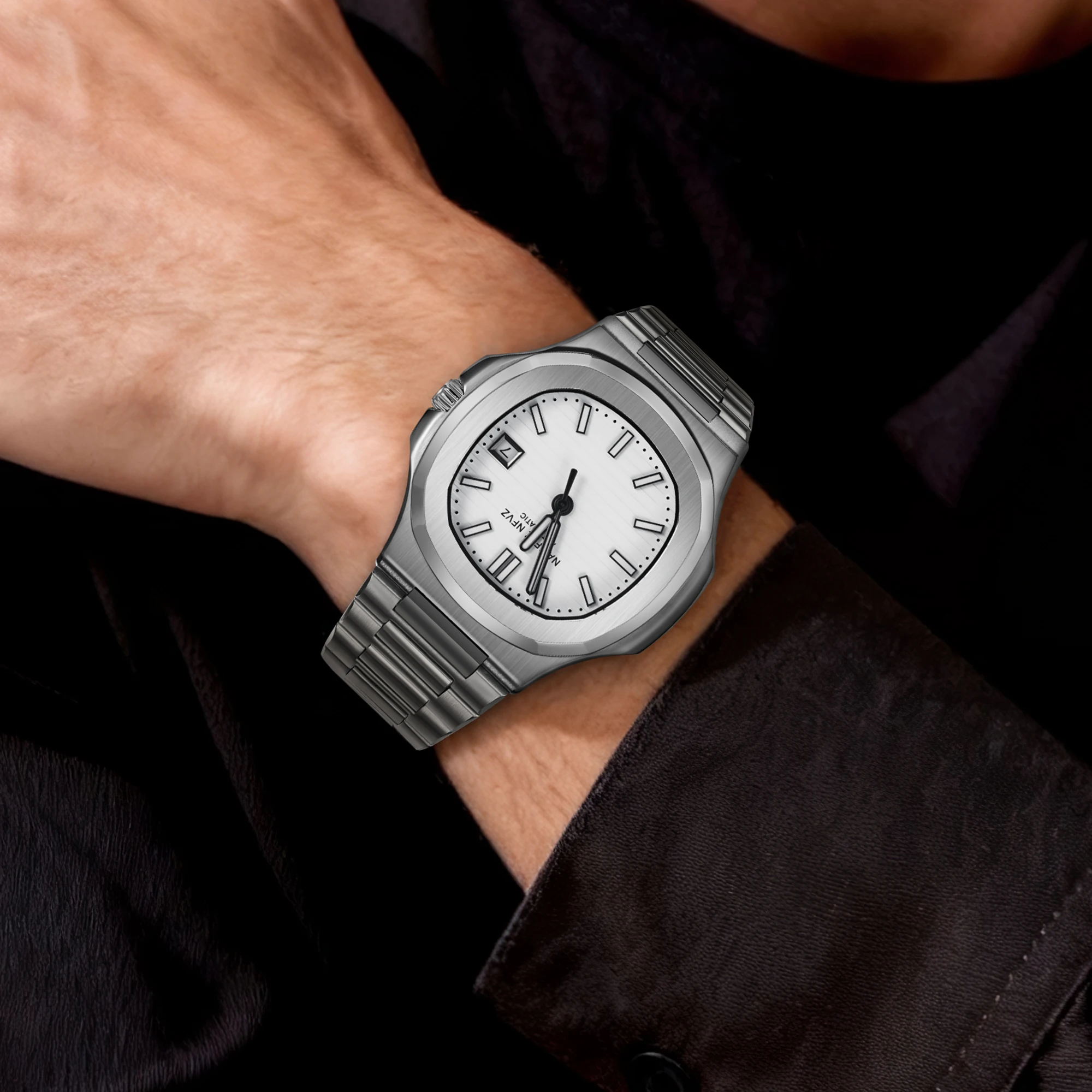 

Новые кварцевые наручные часы NAVIFLZ NFVZ 40 мм с сапфировым стеклом, супертонкие белые спортивные часы, водонепроницаемые до 50 м, из нержавеющей стали, для мужчин