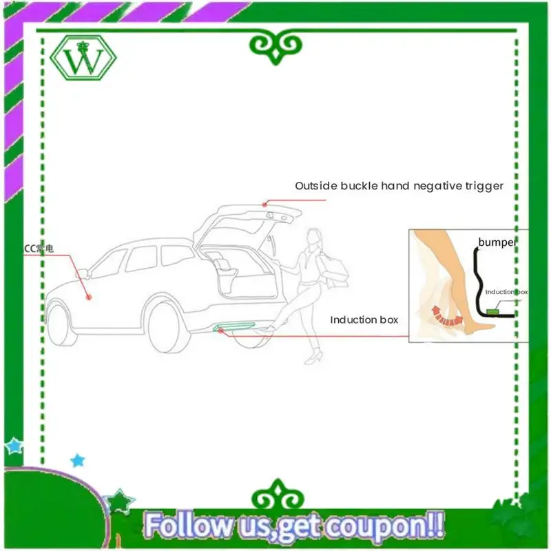 AC34-Car Trunk Electric Tailgate Kick Foot Pedal Sensor Electric Induction Tailgate Switch Trunk Opening Sensor Replacement Part
