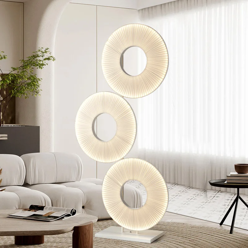 Imagem -02 - Donut Moderno Lâmpadas de Assoalho Iluminação Led Branco Nightlight Macio Decoração do Quarto Artístico Casa Cabeceira Luzes Suporte para o Quarto