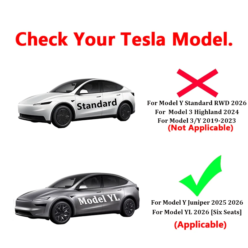 For Tesla Model YL 6-Seater Model Y Juniper 2025 Center Console Two Side Panel Anti-Kick Pad Leather Sticker Protector Cover Pad