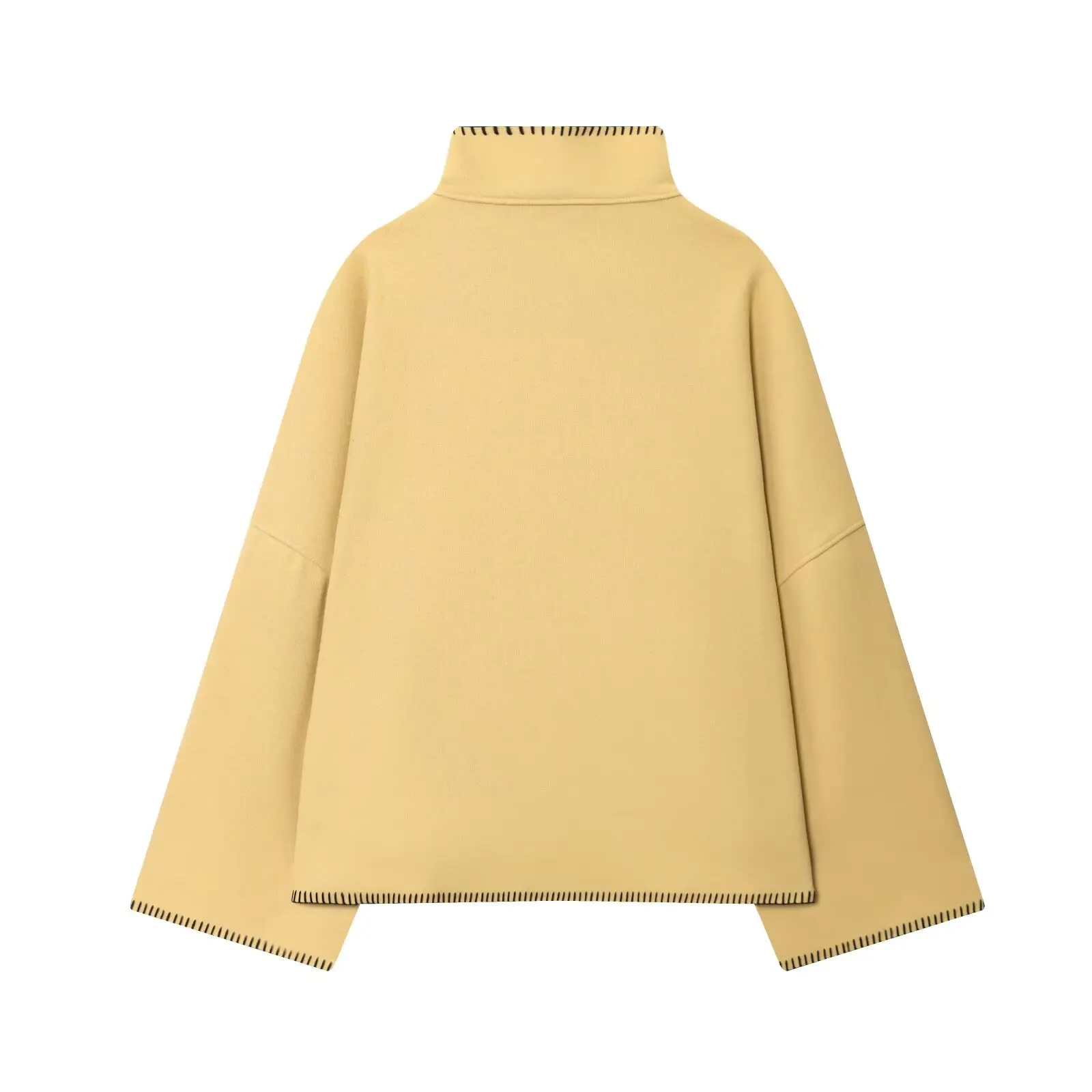 BSAY automne nouveaux vêtements pour femmes 2025 nouveau produit français ourlet asymétrique col haut simple boutonnage veste à manches longues