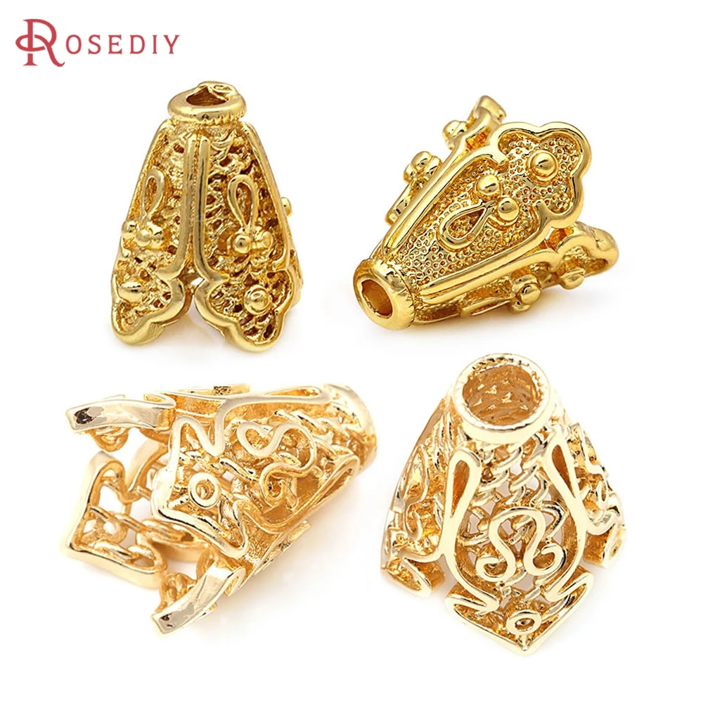 

10PCS 18K Gold Color Brass Tree Leaf Leaves Beads Caps High Quality Diy Jewelry Making Necklace Earrings Accessories for Women