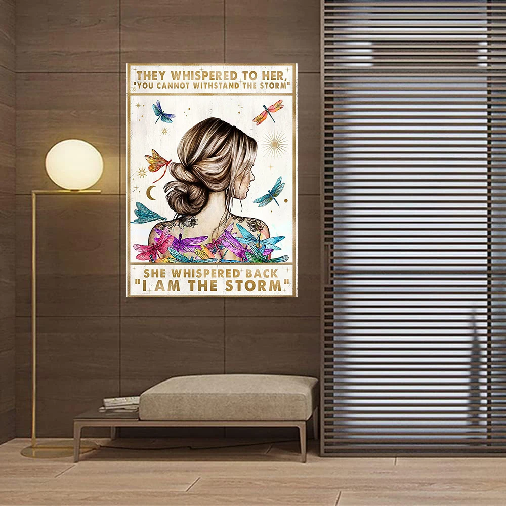 

Positive quotes Inspirational Wall Art and Decoration-She responds softly I am the Storm-Inspirational Poster-Living Room Decor