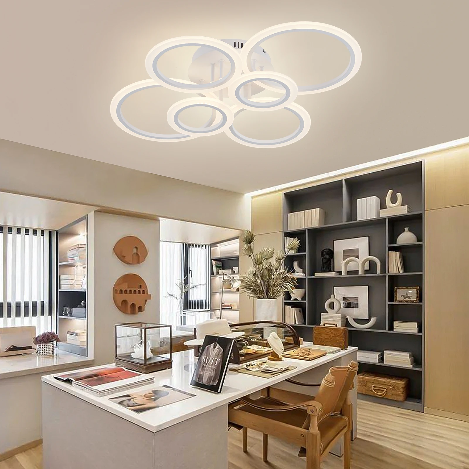 Lámpara LED moderna, anillo de iluminación para el hogar, lámpara de montaje en techo, iluminación para sala de estar y dormitorio, lámpara colgante de techo