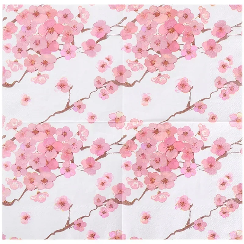 Chinese Style Printing Paper Napkins Colorful Napkins Wedding Pure Wood Pulp Paper Plum Flower 20 Sheets Food Grade 2Ply 33*33cm