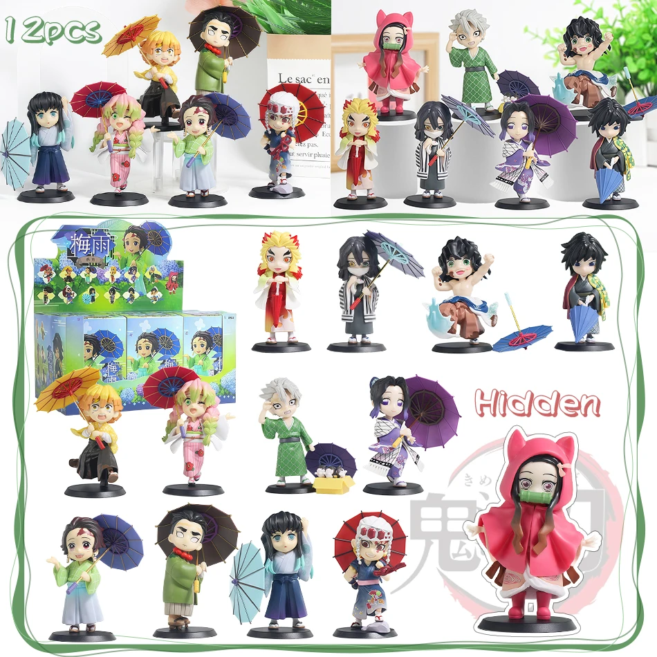 

Q-Plum Rain Series Figure Demon Slayer Blind Box Mini Figurine 6Pcs 12Pcs Kimetsu No Yaiba Small PVC Dolls Desktop Decora Gift