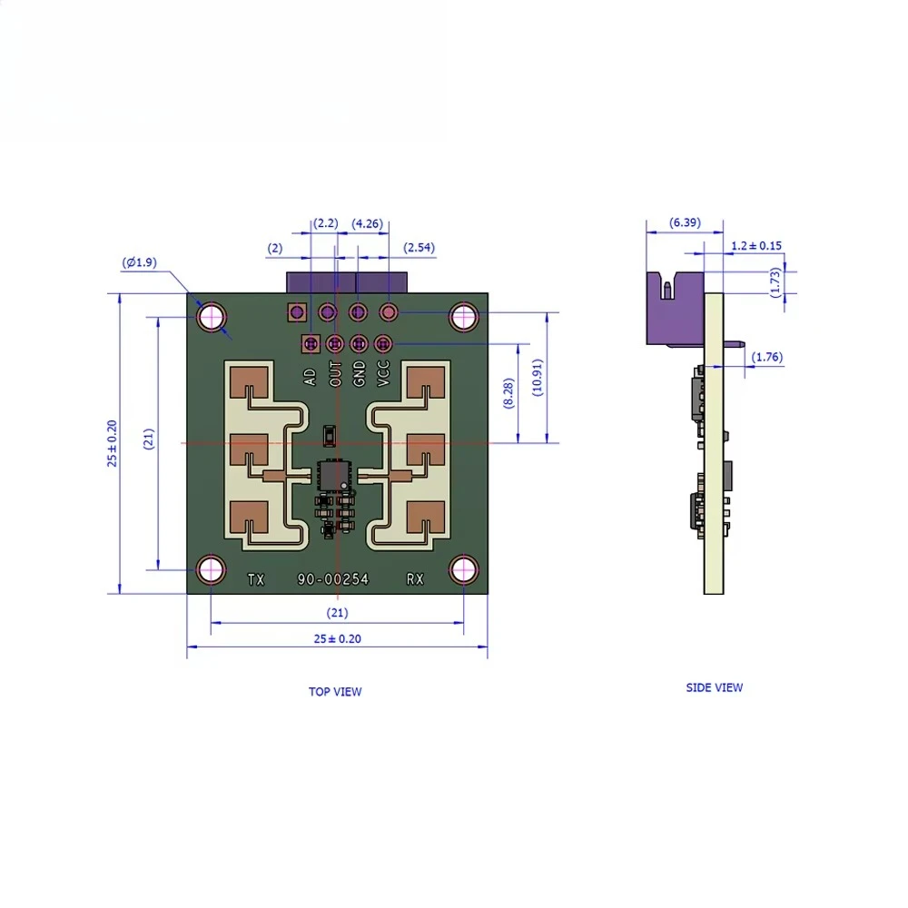 BL-LD-1139ZY 24GHz Radar Sensing Module/radar Sensor Can Detect Multiple People and Supports Motion/presence/distance Detection