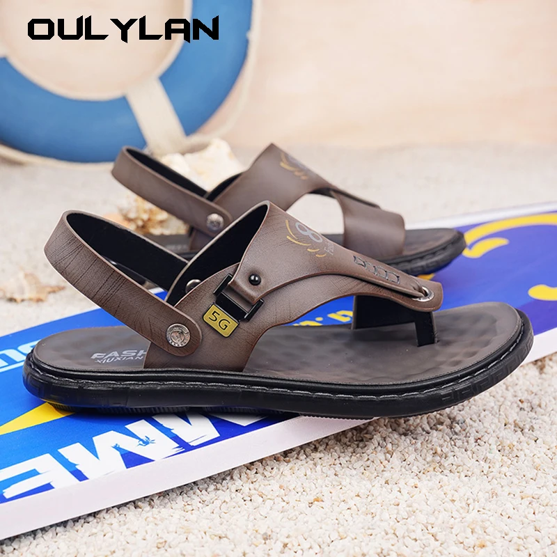 

Dual Purpose Sandals for Men Summer Comfortable Men's Sandal 2 in 1 Oil Spray Men's Sandals Leisure Beach Shoes for Men