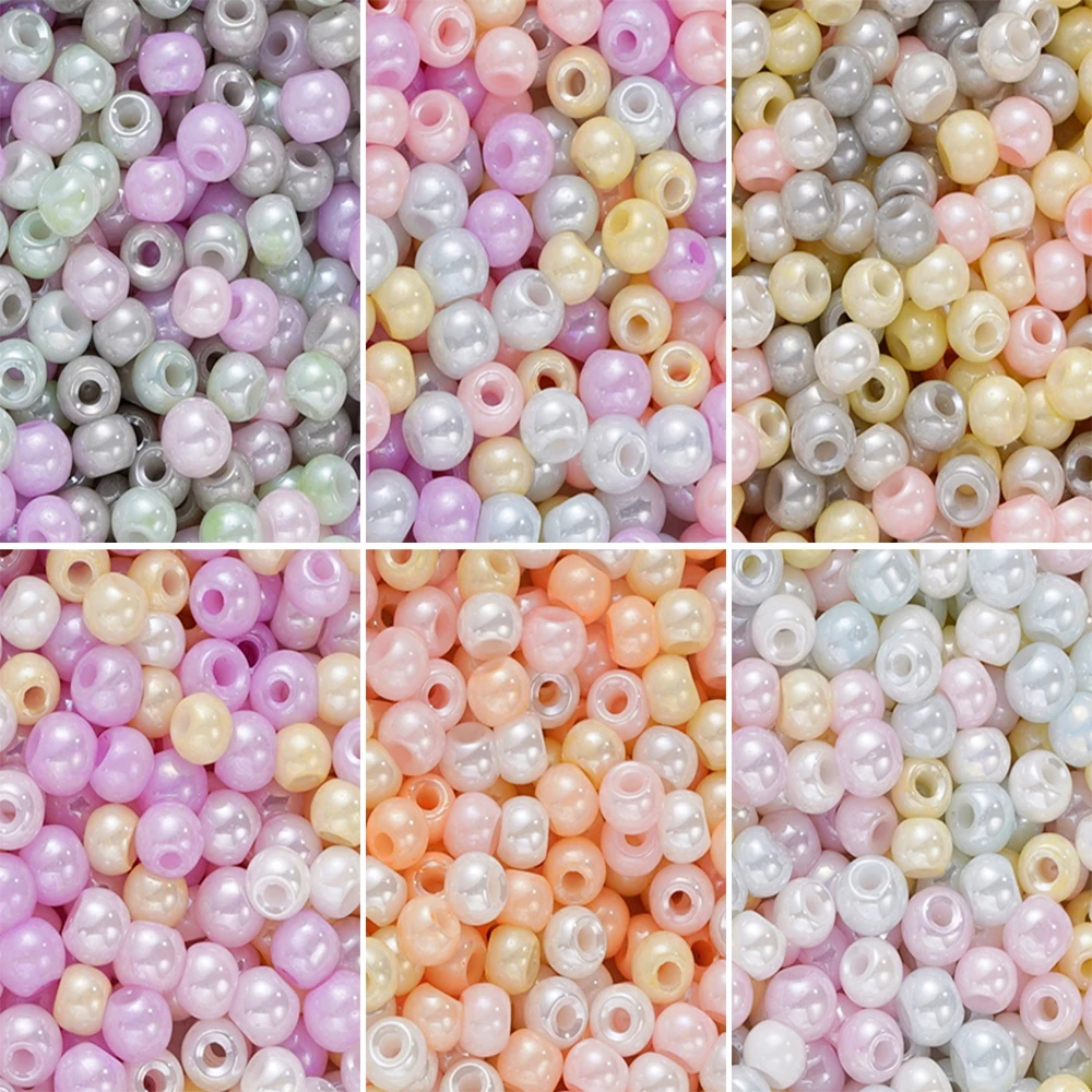 10g/Lot 4mm Mixed Glass Seed Round Beads Jelly Color Spacer Loose Bead for DIY Bracelet Necklace Jewelry Making Supplies