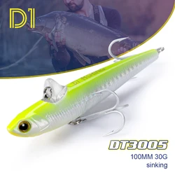 D1 Sinking Rolling Fishing Lure 100mm 30g Heavy Pencil Bait With Dorsal Fin Winter Fishing Vib Tackle For Bass Pike DT3005