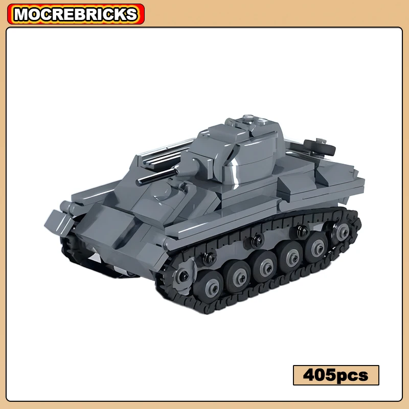 

WW2 Military Light Tank T-70M Reconnaissance Tank Tracks Armored Vehicle High-tech Weapon Building Blocks Toys Kid's Bricks Gift