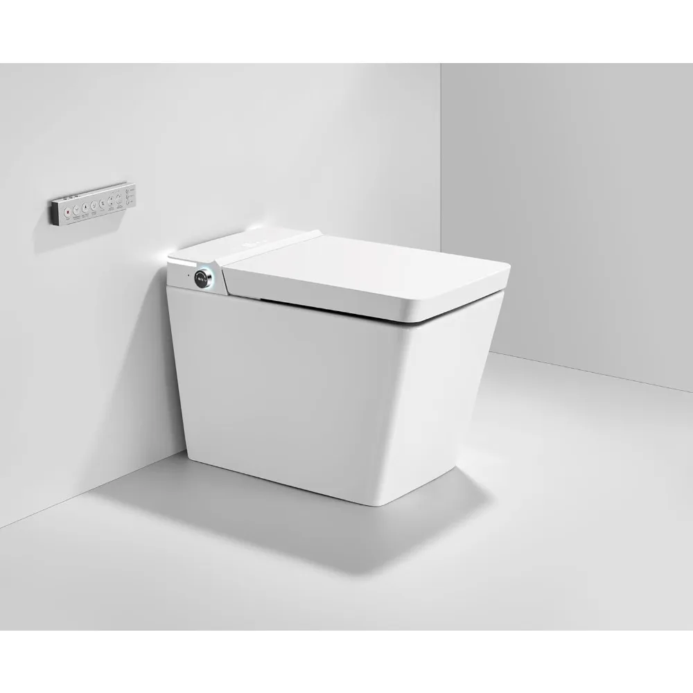 Luxury Smart Toilet Square Shape One Piece Bidet (WHITE) Bathroom Fixture Home Improvement