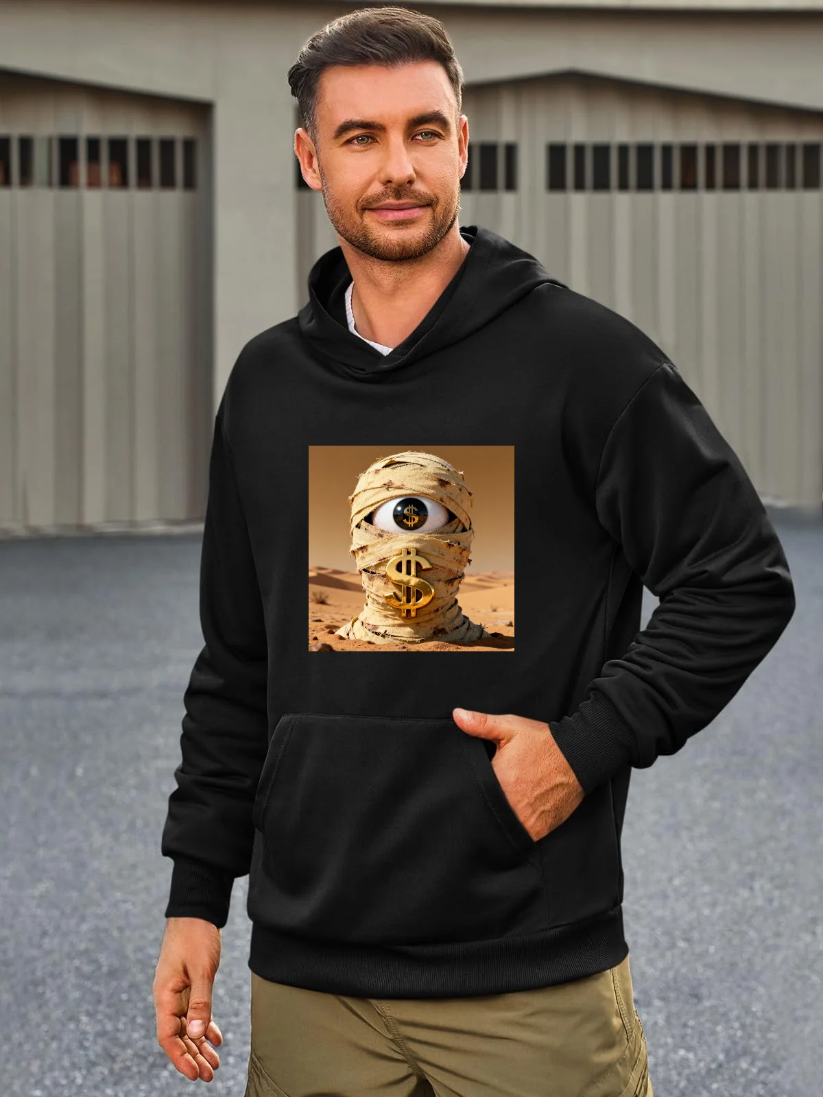 เสื้อฮู้ดแฟชั่นผู้ชาย - เสื้อพูลโอเวอร์ลายกราฟิกที่ปรับแต่งได้ เหมาะสำหรับใส่ในชีวิตประจำวันและคนชื่นชอบเทรนด์สตรีท