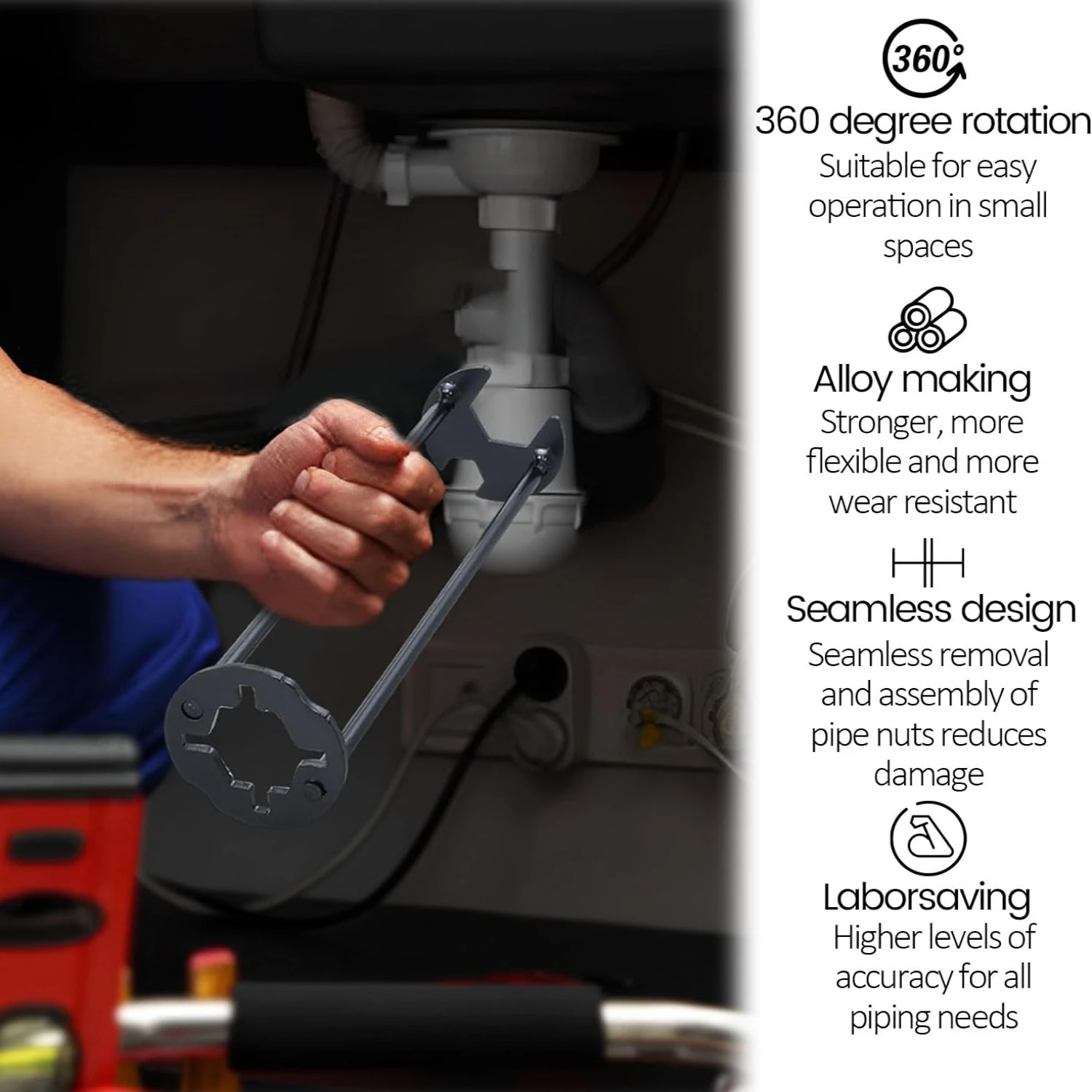 Versatile Set of Ergonomic Adjustable Wrenches for a Wide Range of Projects - Ideal for Small Repairs and Major Renovations - Hi