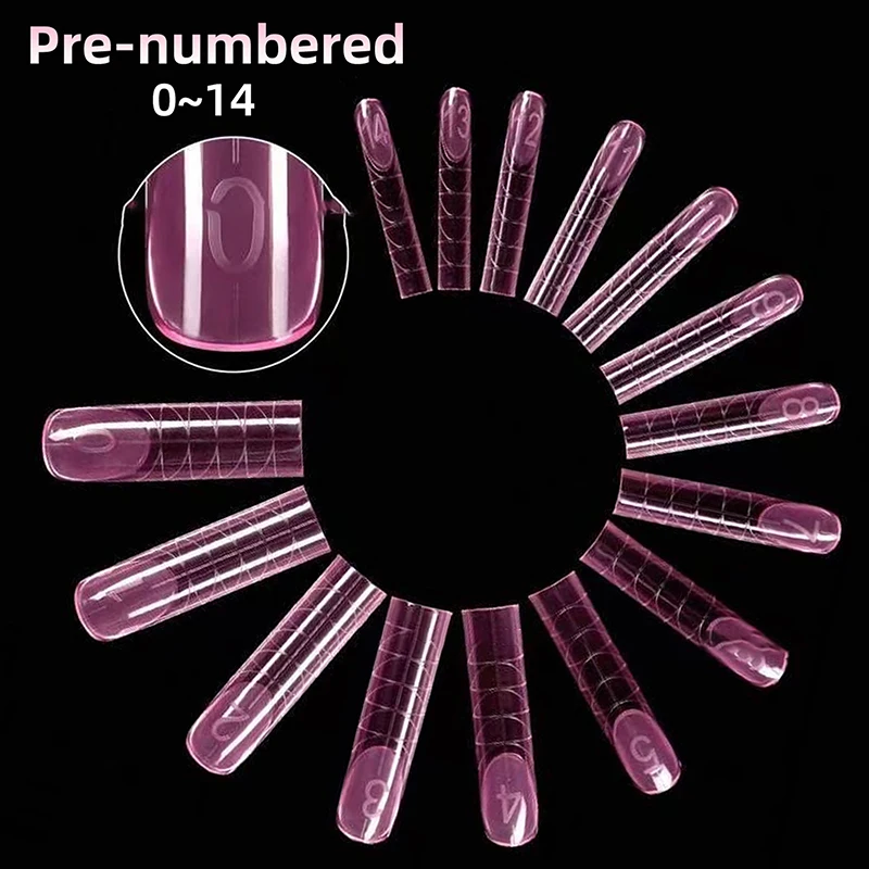 120Pcs ABS Crystal Armor Model With Scale Nail Forms Manicure Extensions False Nail Tips Quick Building Gel Mold Nail Art Salon