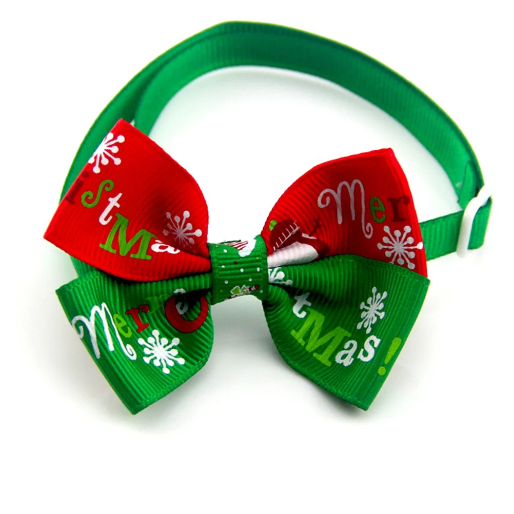 Set di cappelli natalizi per animali domestici da 2 pezzi Costume per animali alla moda con colletto con fiocco e cappello per cani Gatti Festa di nozze Abbigliamento festivo