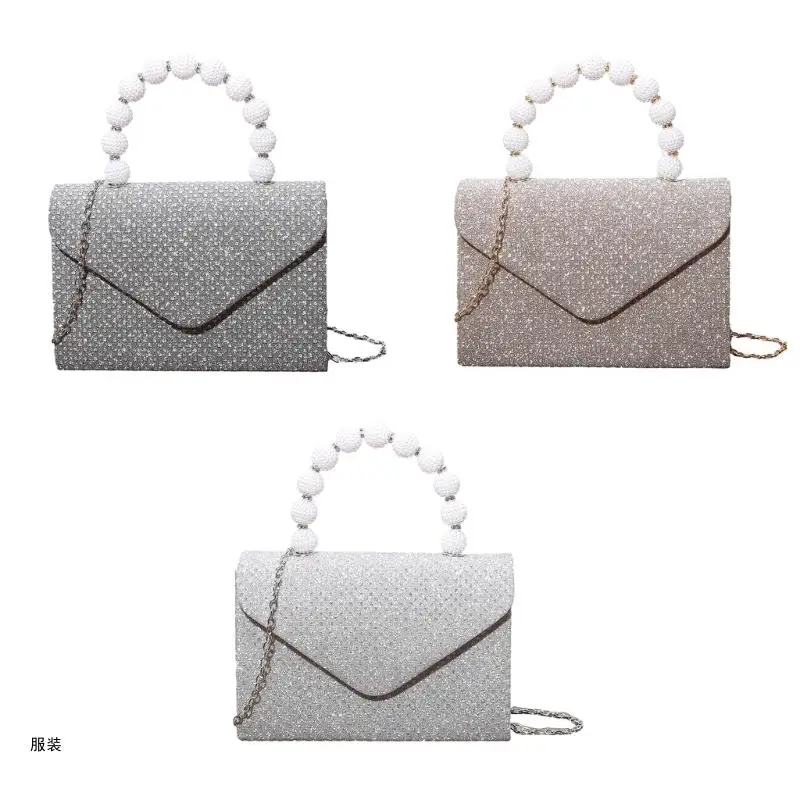 

D0UD Elegant Banquet Wedding Clutches Handbag Shoulder Bag Sparkling Envelope Bags