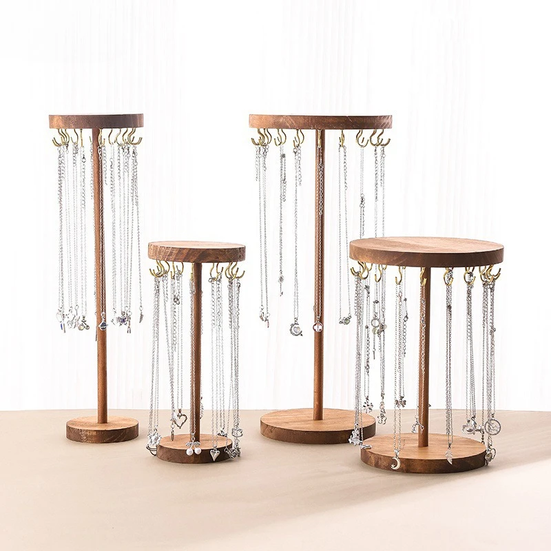 

Desktop Jewelry Rack Suitable for Organizing and Storing Bracelets Necklaces and Earrings Storage Rack Solid Wood Stand Desktop